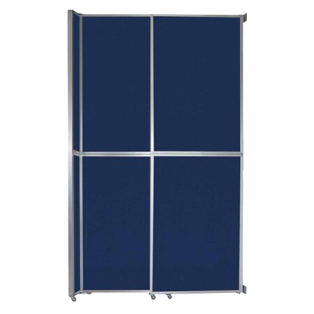 Versare Operable Wall Sliding Room Divider 6'10" x 12'3" Navy Blue Fabric 1072203-2